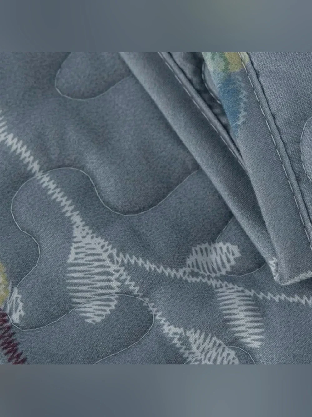 NEW West Elm Blue Queen King Floral Embroidered Bedspread Quilt Pillow Case Set